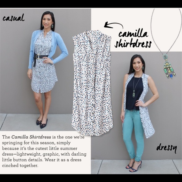 CAbi Camilla Leopard Print Shirt Dress blue medium - Picture 12 of 12